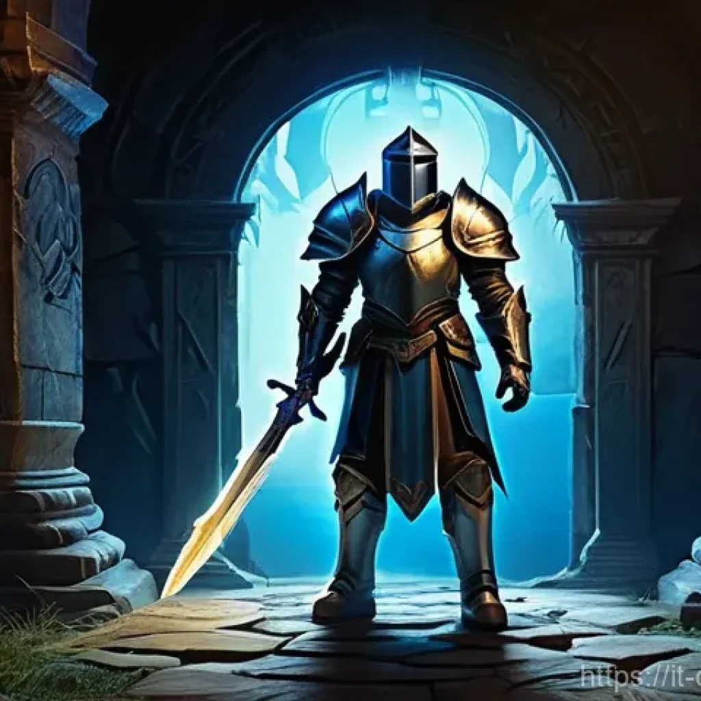 데블 M 메인 퀘스트 진행법 - **Prompt: The Unveiling Path**
    A majestic, heroic Crusader, clad in polished, intricate plate ar...