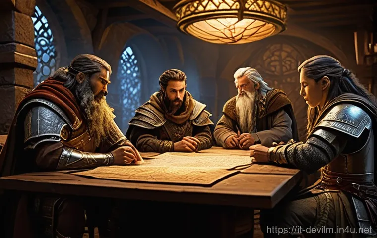 데블 M 공성전 공략 - **Strategic War Room Session:**
    "A highly detailed, cinematic fantasy illustration depicting a d...