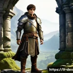 데블 M 스토리 진행 순서 - **Prompt 1: Early Game Exploration and Discovery**
    "A determined young male adventurer, dressed ...